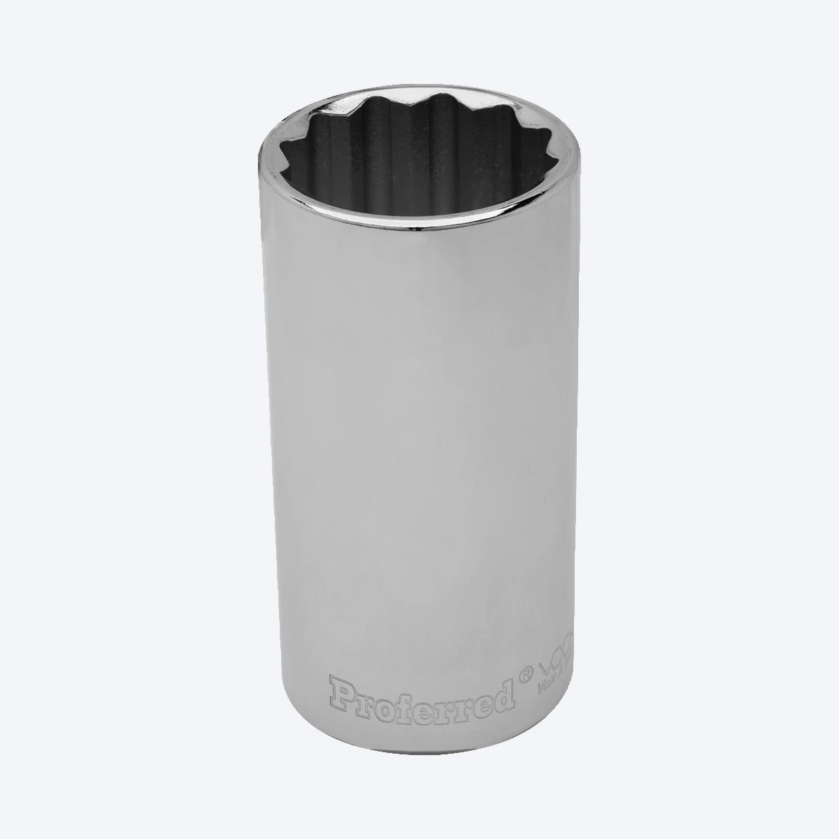 Proferred 3/8" Drive 19mm Metric 12-Point Deep Socket with chrome finish