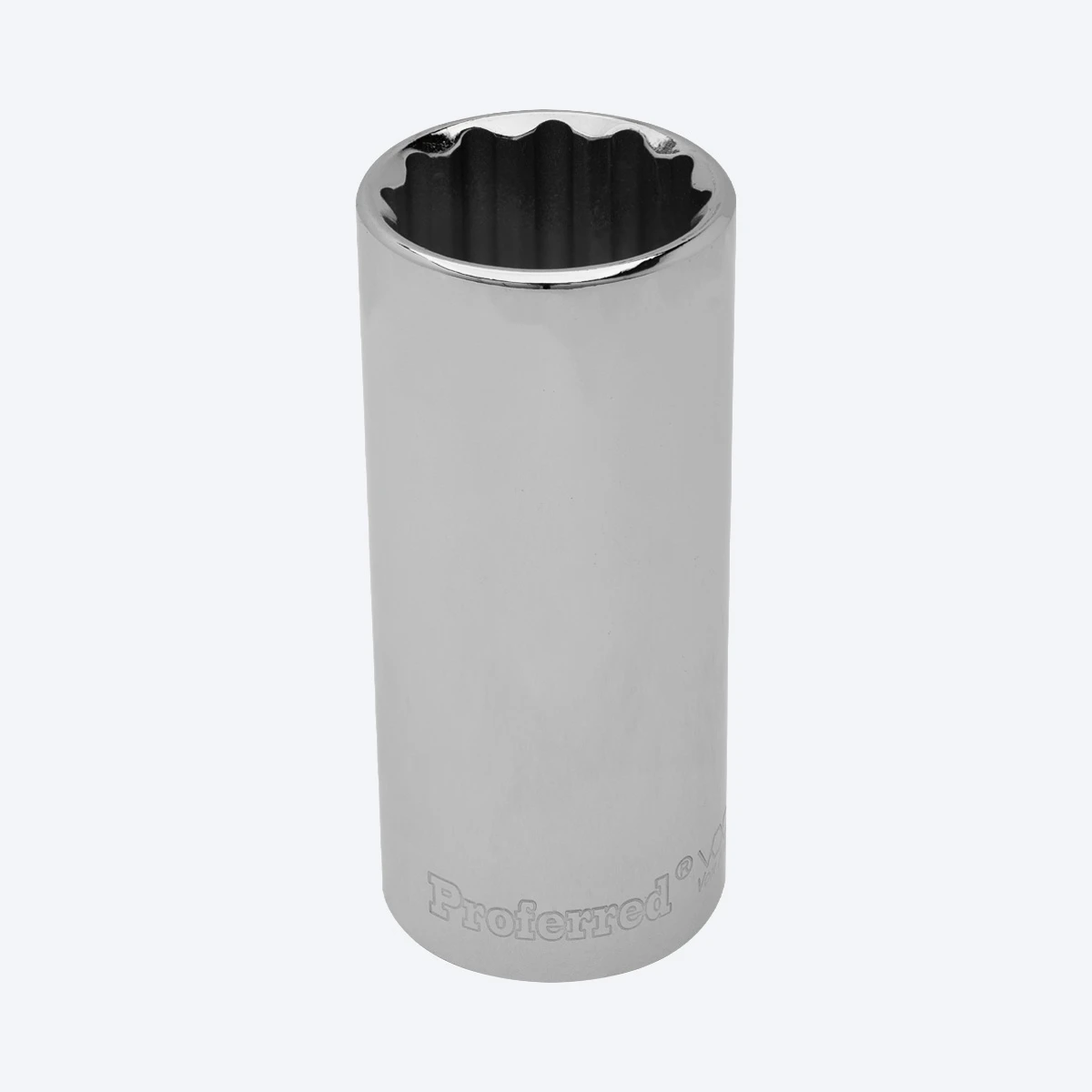 Proferred 3/8" Drive 17mm Metric 12-Point Deep Socket with chrome finish