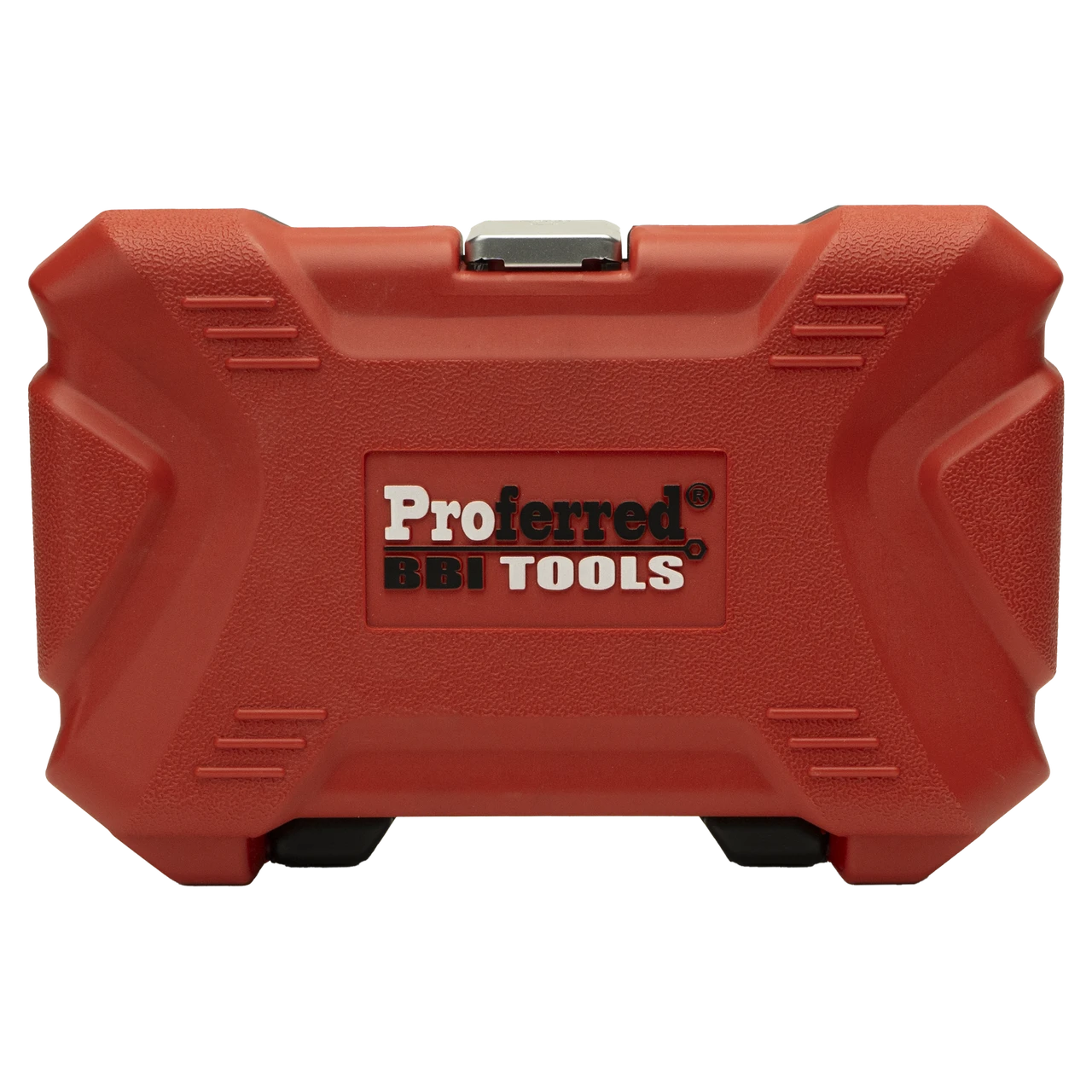 Proferred 1/2" Drive Metric 6-Point Standard Impact Socket Set – 16 Piece in closed red Proferred carrying case