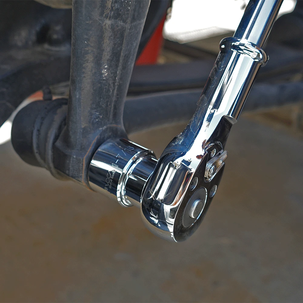 Proferred 3/4" Drive SAE 12-Point Standard Socket with polished chrome finish attached to ratchet wrench