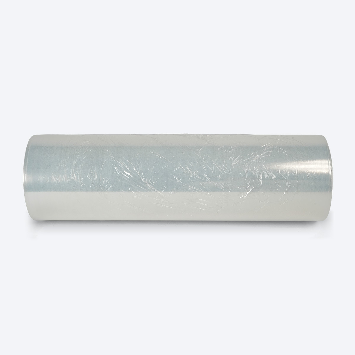 Proferred 18" x 1,500' 80 Gauge Hand Stretch Film roll shown horizontally from the side