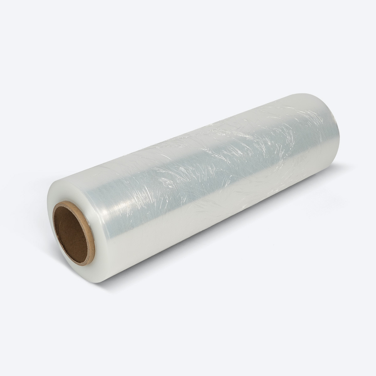Proferred 18" x 1,500' 80 Gauge Hand Stretch Film roll with visible cardboard core on white background