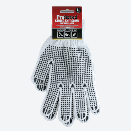 Knitted Gloves with PVC Dots - Pack of 12 Pairs