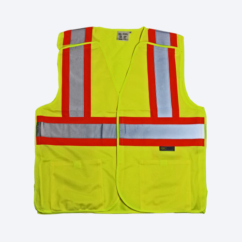 Class 2 Hi-Vis Breakaway Vest – Lime, 6 Vests per Pack