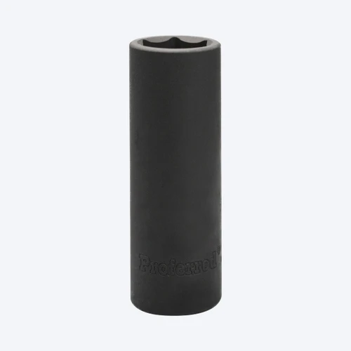 Proferred 1/2" Drive 19mm Metric 6-Point Deep Impact Socket with black finish
