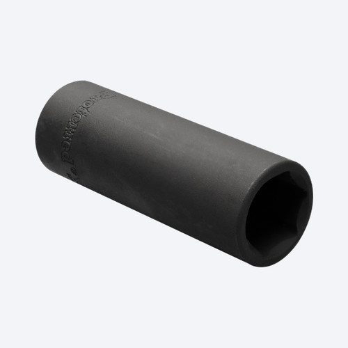 Proferred 1/2" Drive Metric 6-Point Deep Impact Socket angled view showing black finish and 6-point opening