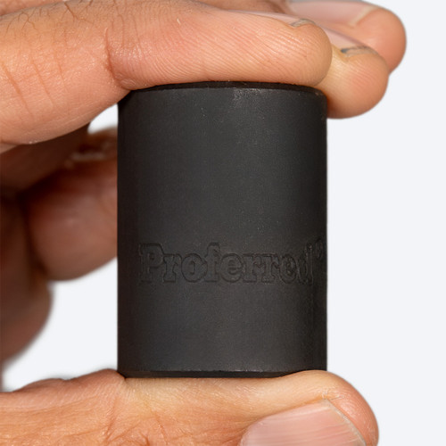 Proferred 1/2 in Drive Metric 6-Point Standard Impact Socket shown in hand for size reference