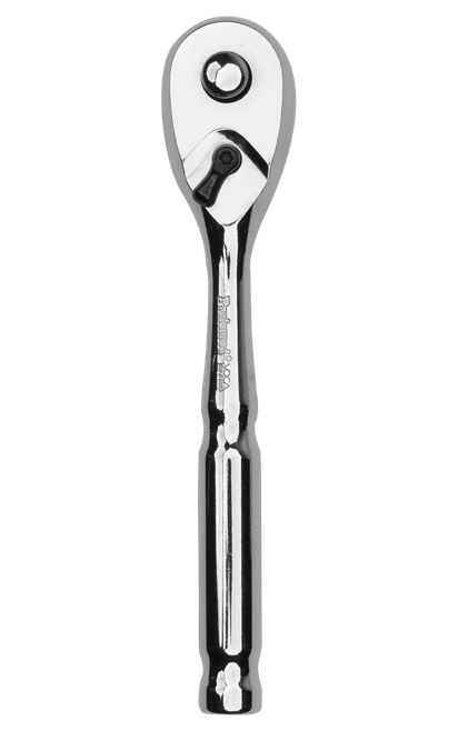 Proferred 1/4" Drive Pear Ratchet Handle with 72-tooth mechanism and polished chrome finish