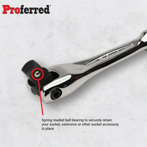 Proferred Cobra Flex Handle Breaker Bar showing flexible head and locking mechanism details