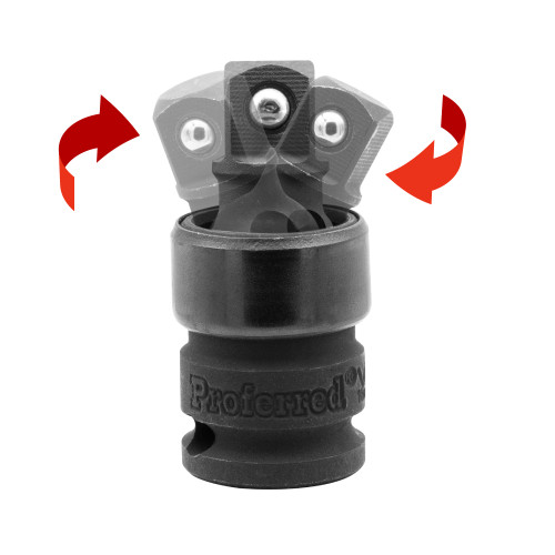 Proferred Impact Universal Joint showing swivel movement at multiple angles