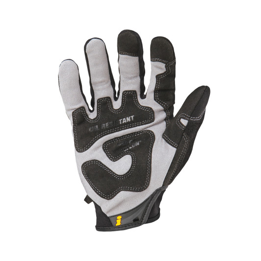 918398-1 Ironclad Box Handling Mechanics Gloves, Silicone Printed Synthetic  Leather Palm Material, Black, XL, PR 1