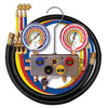 Mastercool 96361 4-Way 3/8 B/V Manifold w/3-1/4 hoses w/manual B/V 4-60 Hoses/gauge size 3 1/8