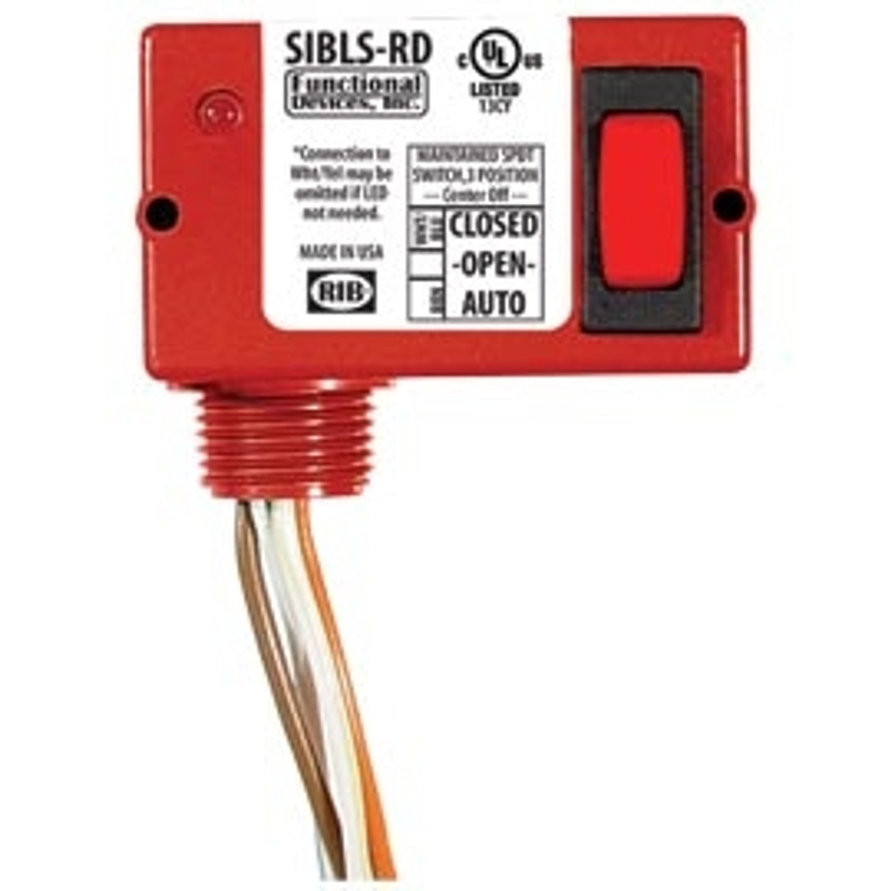 FUNCTIONAL DEVICES FUNSIBLS-RD Enclosed Switch 30Vac/dc Max maintained 3 position center off W/LED Red Hsg