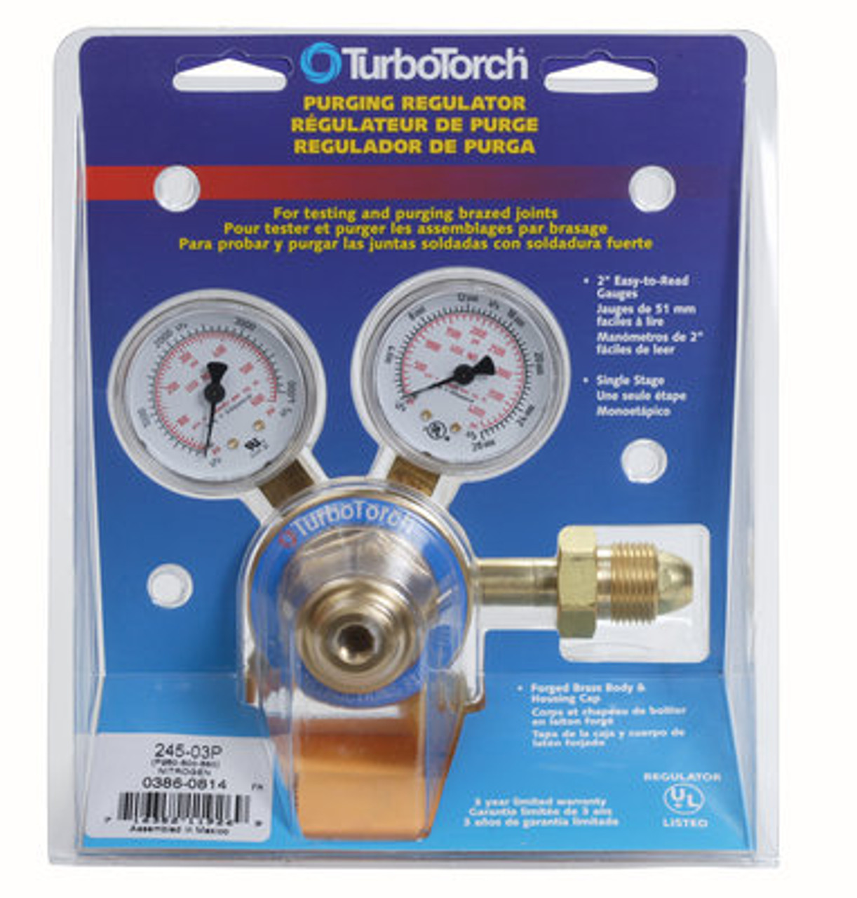 Turbo Torch 0386-0814 500 PSIG Nitrogen Purge Regulator 245-03P