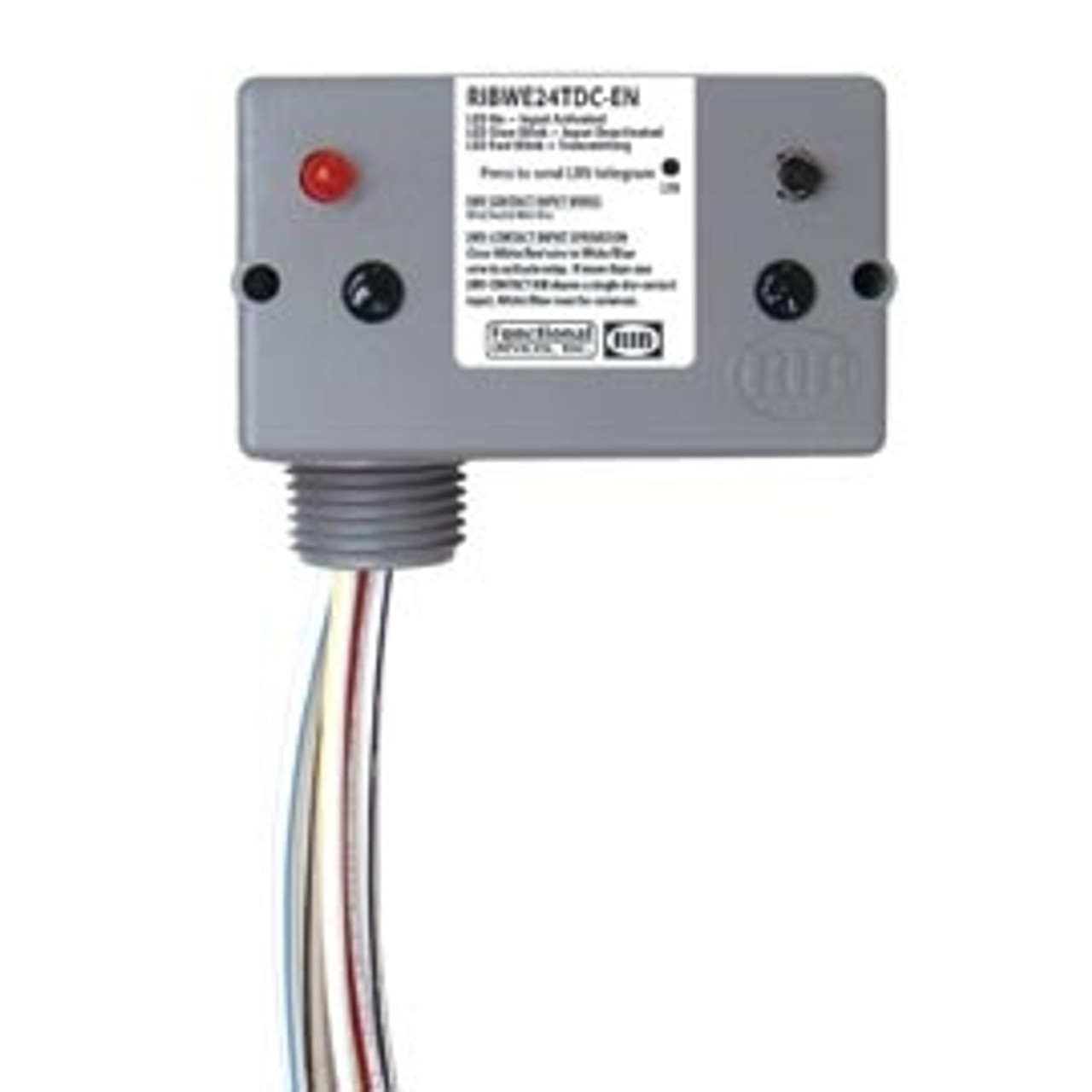 FUNCTIONAL DEVICES FUNRIBWE24TDC-EN EnOcean Enclosed Transmitter 24Vac/dc Power with Opto and Dry Contact Inputs