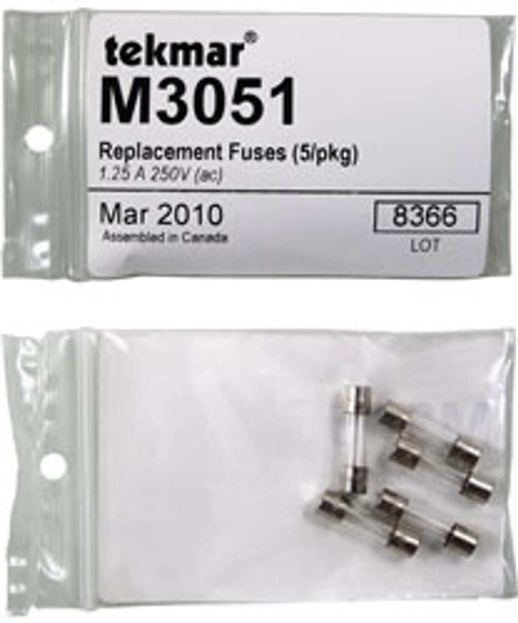 Tekmar M3051 Replacement Fuses (5/pkg) 1.25 A 250V (ac)