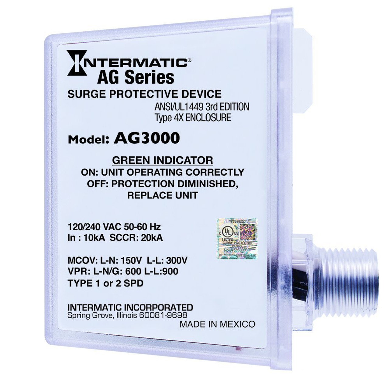 Intermatic AG3000 120/240 VAC Surge Protector