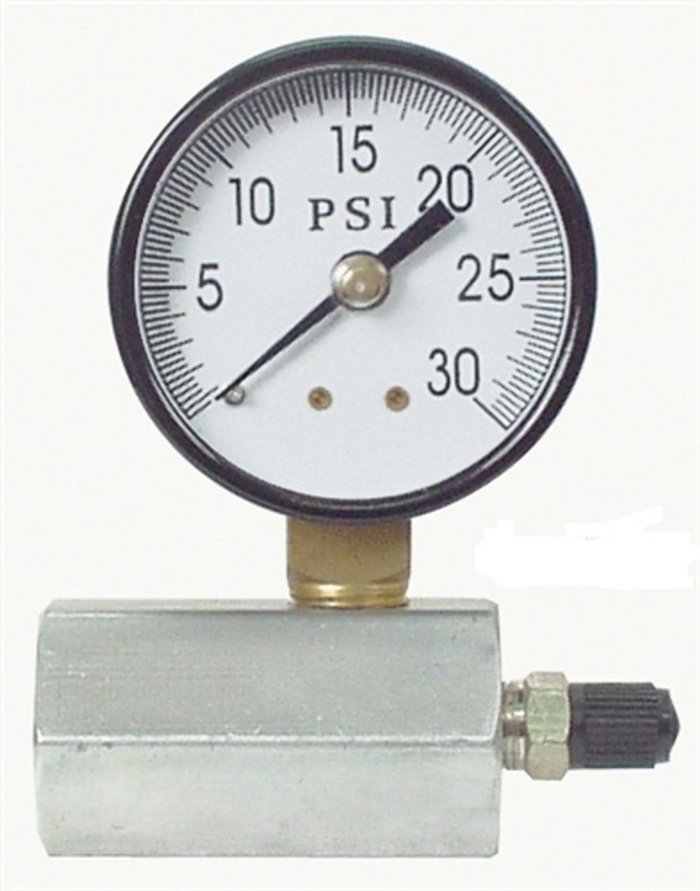 Uniweld TGB1 1" GAS TEST GAUGE, w/AIR VALVE ONLY, TOP MOUNT