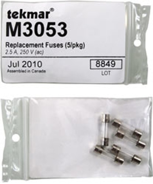 Tekmar M3053 Replacement Fuses (5/pkg) 2.5 A, 250 V (ac)