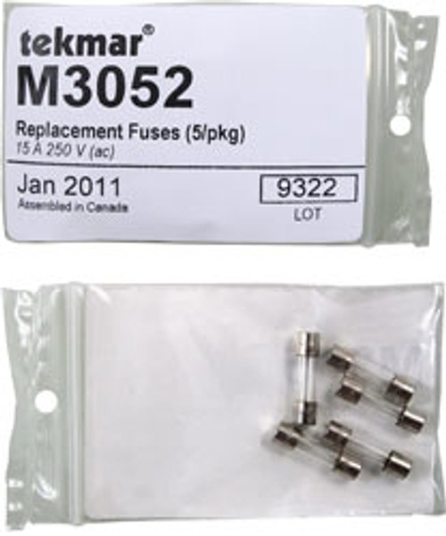 Tekmar M3052 Replacement Fuses (5/pkg) 15 A 250 V (ac)