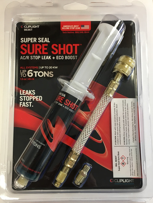 Cliplight 983KIT Super Seal Sure Shot AC Leak Stop with ECO Boost And Application Hose