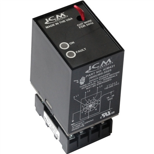 ICM ICM431 3-Phase Monitor, Universal 190-600 VAC, 18-30 control VAC, 50 or 60 Hz, 8 PIN