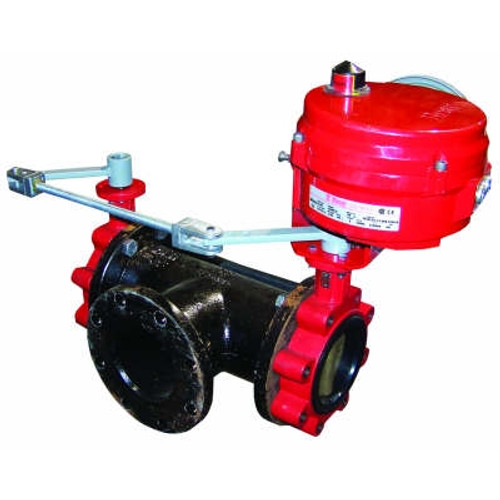 HONEYWELL VFF6KV1YPR 3-way (A-AB-B) 5 inch resilient-seat flanged butterfly valve