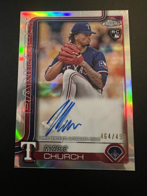 2025 Topps Chrome Refractor Auto /499 Marc Church RC #RA-MAC On Card Auto Rookie