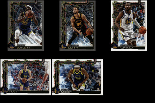 2025 Topps Holiday Basketball - Warriors 5 Card Lot - Curry, Butler, Kuminga