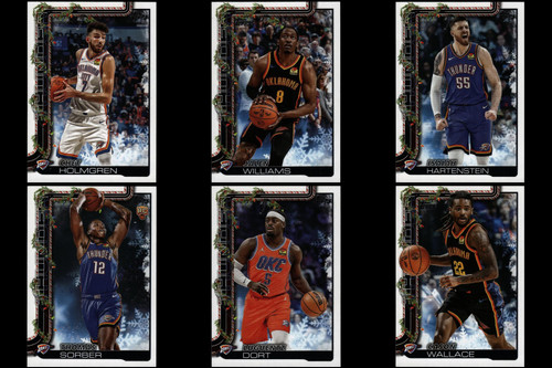2025 Topps Holiday Basketball - Thunder 6 Card Lot - Holmgren, Williams, Dort