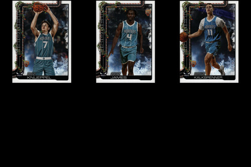 2025 Topps Holiday Basketball - Hornets 3 Card Lot - Knueppel, James, Kalkbrenne