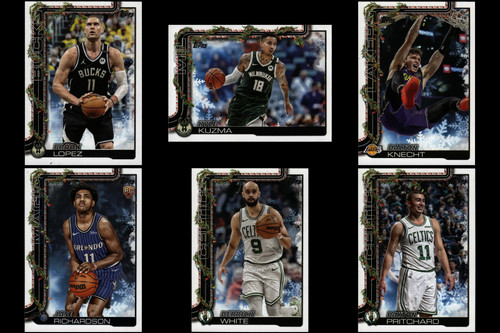 2025 Topps Holiday Basketball - Multi-Team 5 Card Lot - Lopez, Kuzma, Knecht