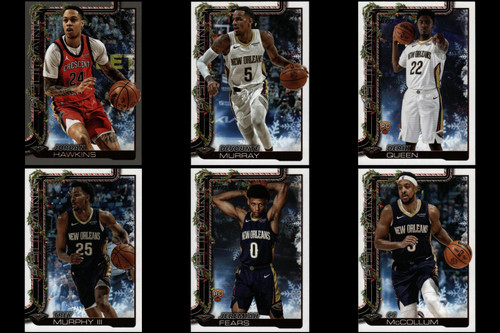 2025 Topps Holiday Basketball - Pelicans 6 Card Lot - Hawkins, Murray, Queen