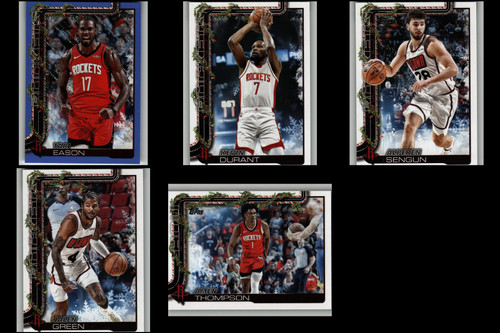 2025 Topps Holiday Basketball - Rockets 5 Card Lot - Durant, Sengun, Green