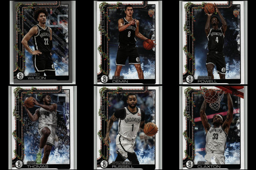 2025 Topps Holiday Basketball - Nets 6 Card Lot - Thomas, Russell, Claxton