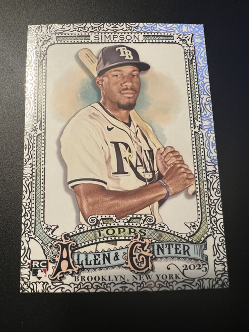 2025 Topps Allen & Ginter Chandler Simpson #297 RC Silver Foil FILAGREE Rays