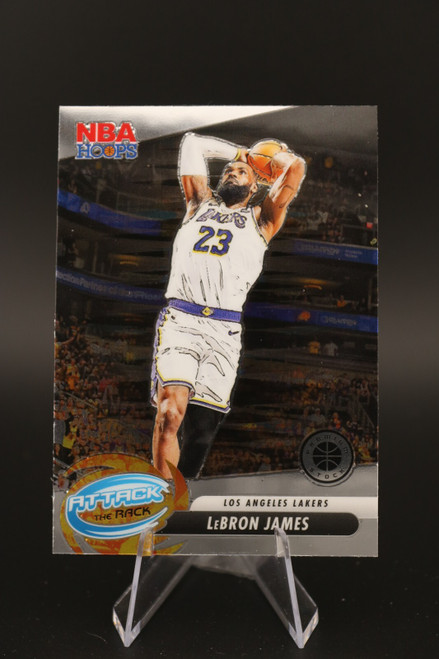 2023-24 Hoops Premium Stock LeBron James Attack the Rack Silver Prizms  #4