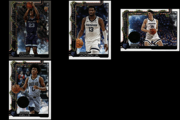 2025 Topps Holiday Basketball - Grizzlies Team Set - Jackson Jr, Edey, Wells