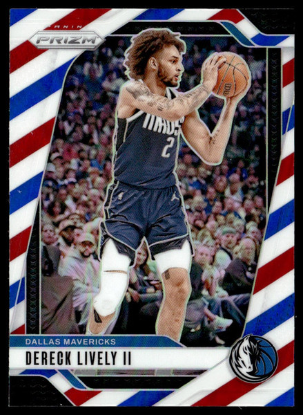 2024-25 Panini Prizm #214 Dereck Lively II Prizms Red White and Blue