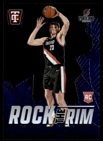 2024-25 Totally Certified #11 Donovan Clingan Rock the Rim Mirror Blue #/265