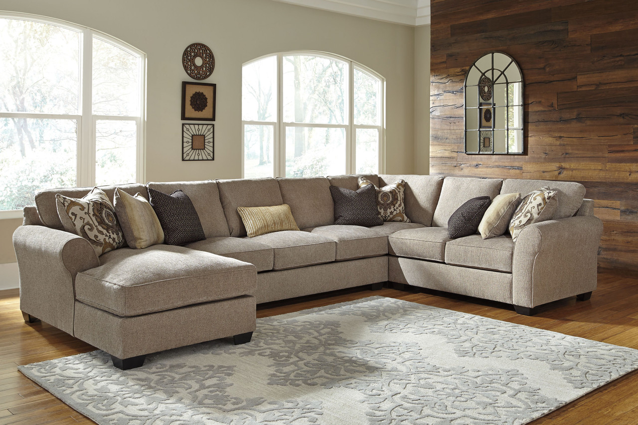 The Pantomine Driftwood Laf Corner Chaise, Armless Sofa, Wedge