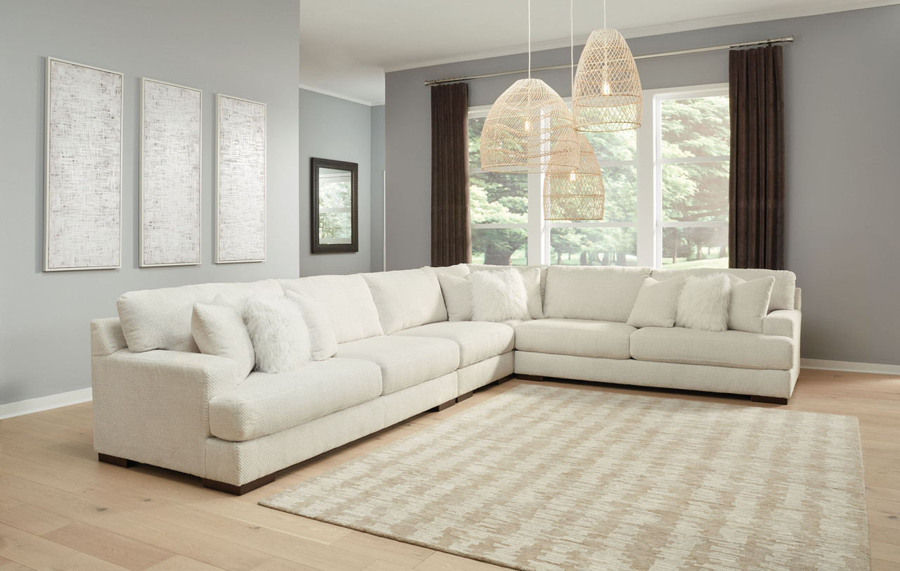 The Zada Ivory Left Arm Facing Sofa Sectional 4 Pc available at