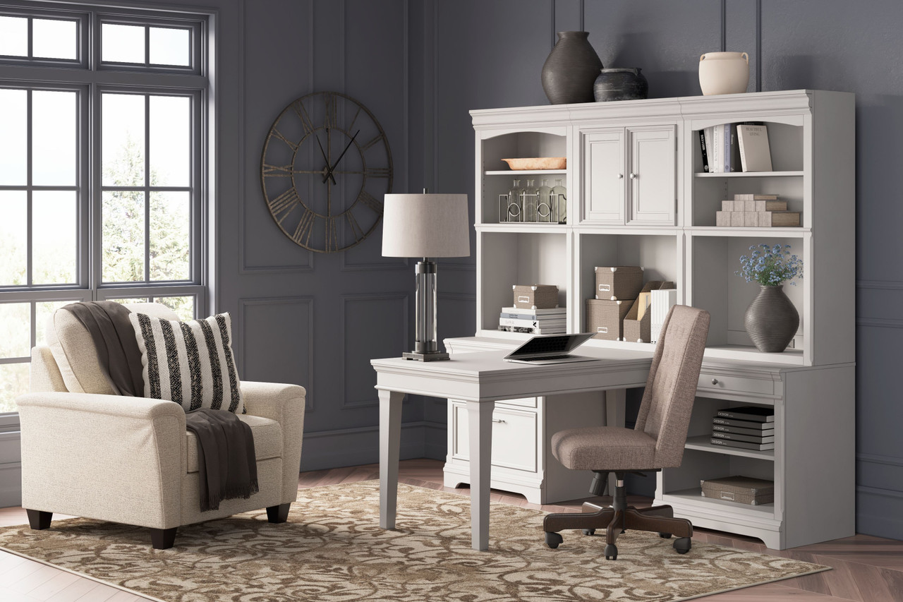 The Kanwyn Whitewash Partners Desk With 2 Bookcases available at