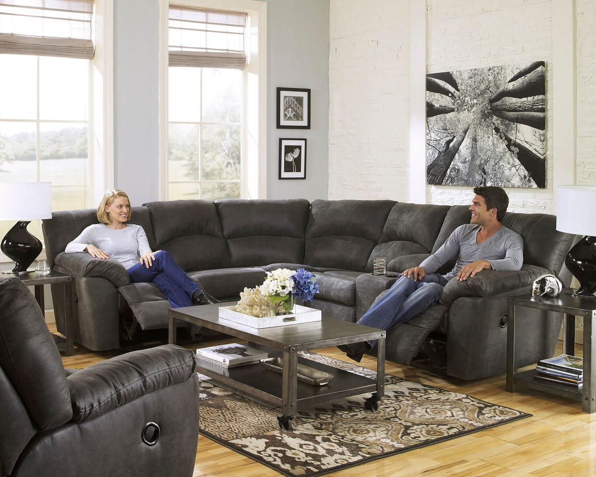 The Tambo Pewter 3 Pc. Left Arm Facing Loveseat 2 Pc Sectional