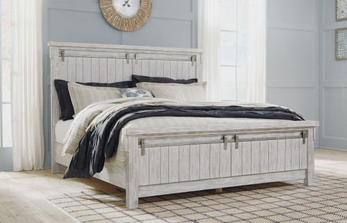 Brashland White California King Panel Bed
