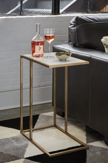 Lanport Champagne / White Accent Table