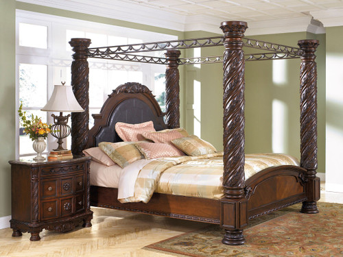 North Shore Dark Brown King Poster Bed With Canopy