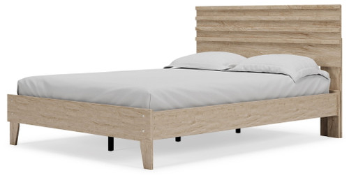 Oliah Natural Queen Panel Platform Bed