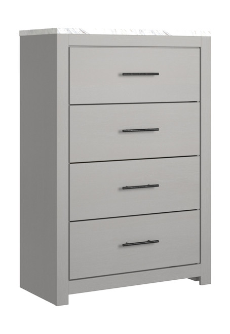 Cottonburg Light Gray / White Four Drawer Chest