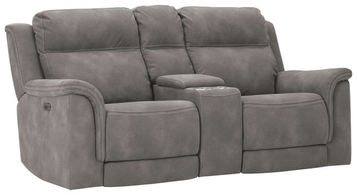 Next-gen Slate Power Reclining Loveseat w/Con/Adj Hdrst